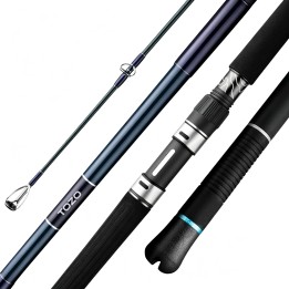TOZO Carbon Fiber Spinning Fishing Rod, Lightweight Heavy Duty Saltwater Freshwater Fishing Pole for Anglers